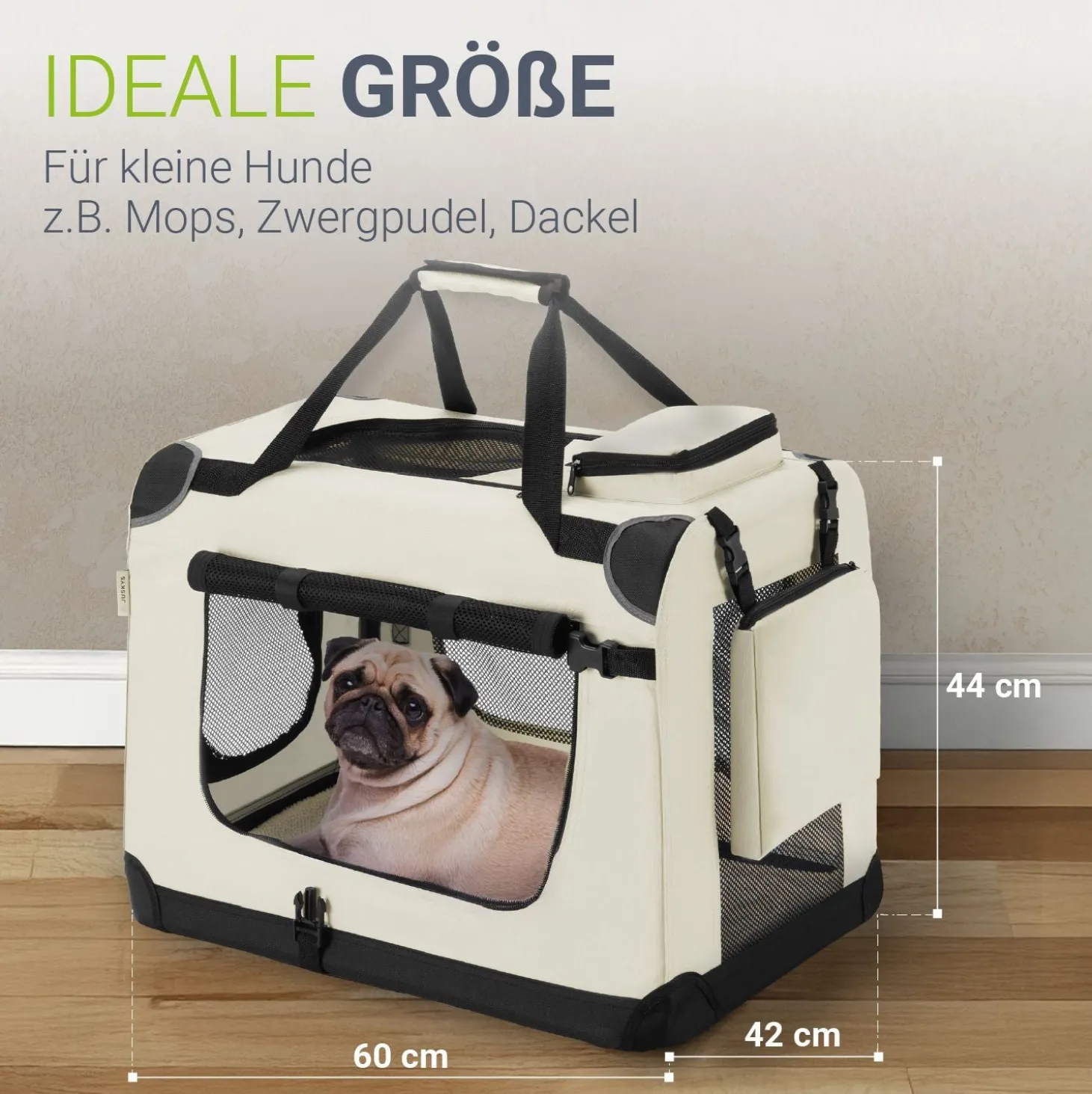 Hundebox Auto faltbar Lassie Hundetransportbox mit Tragegriff & Liegedecke