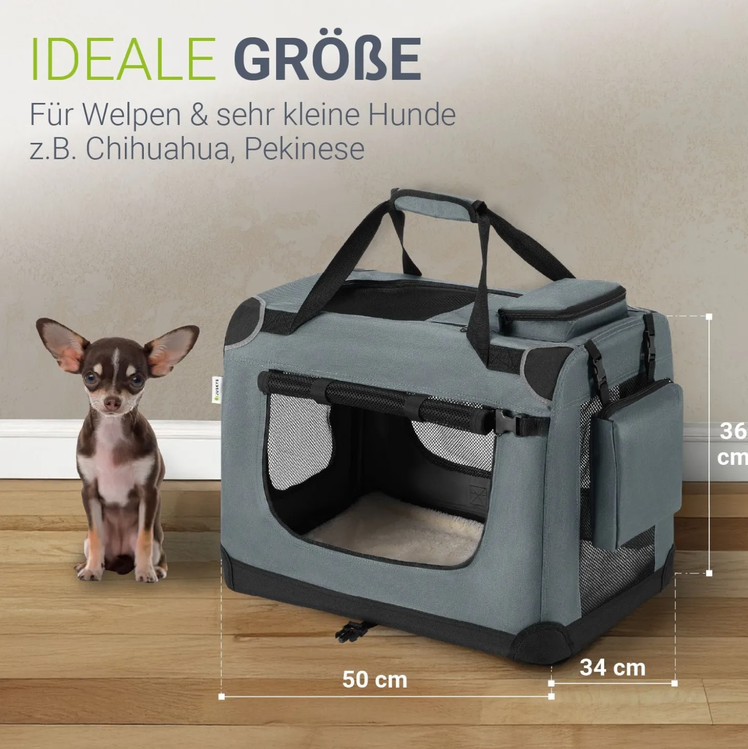 Hundebox Auto faltbar Lassie Hundetransportbox mit Tragegriff & Liegedecke