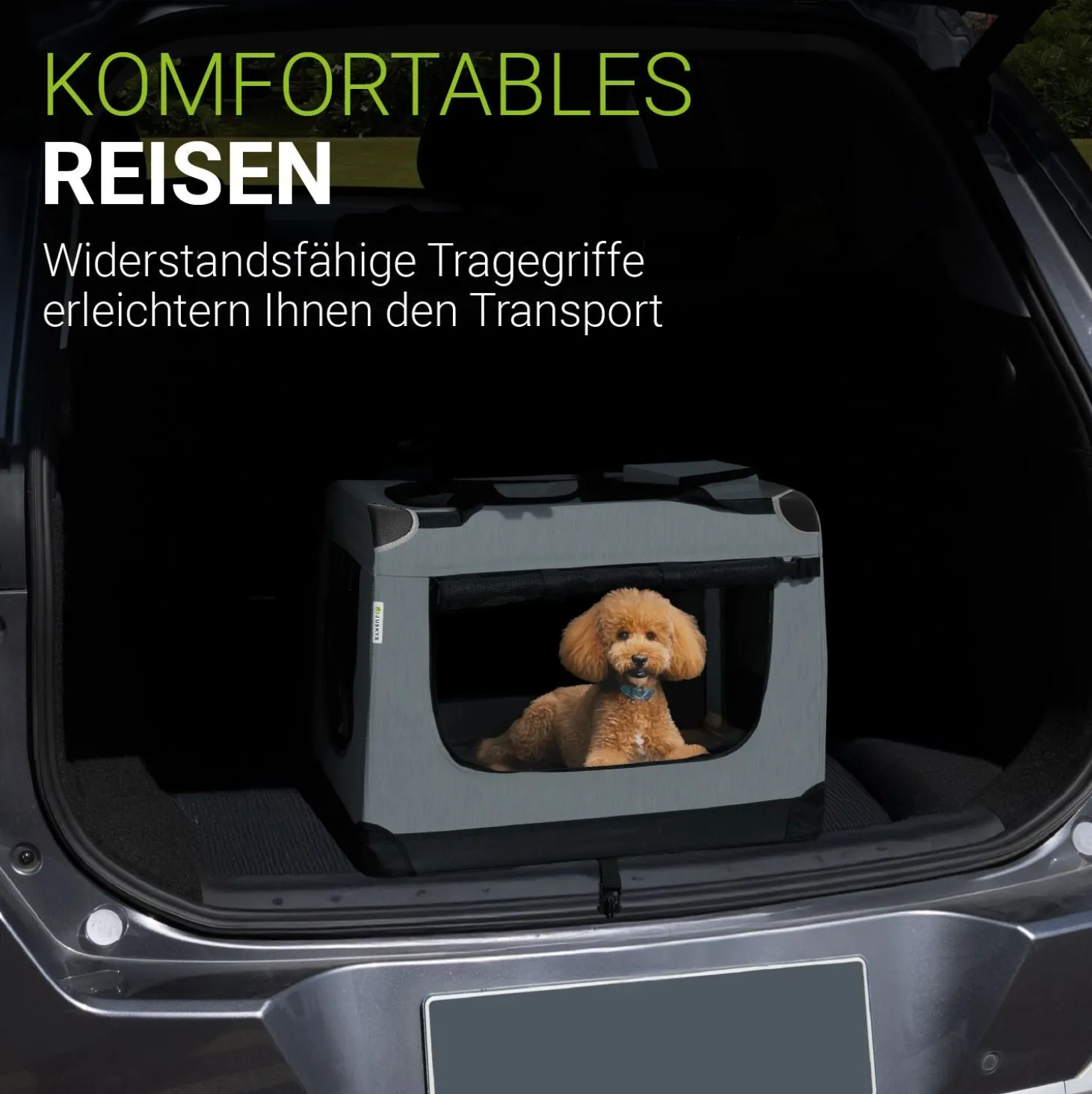 Hundebox Auto faltbar Lassie Hundetransportbox mit Tragegriff & Liegedecke