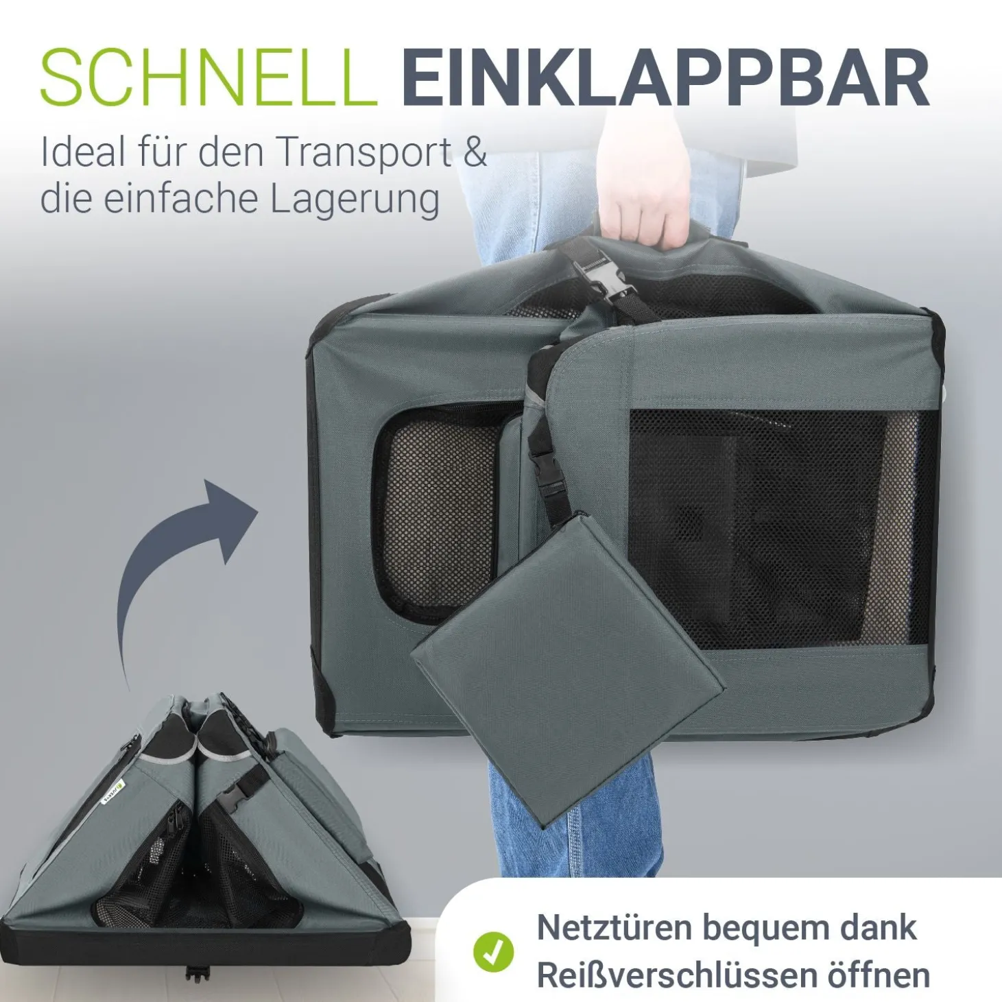 Hundebox Auto faltbar Lassie Hundetransportbox mit Tragegriff & Liegedecke