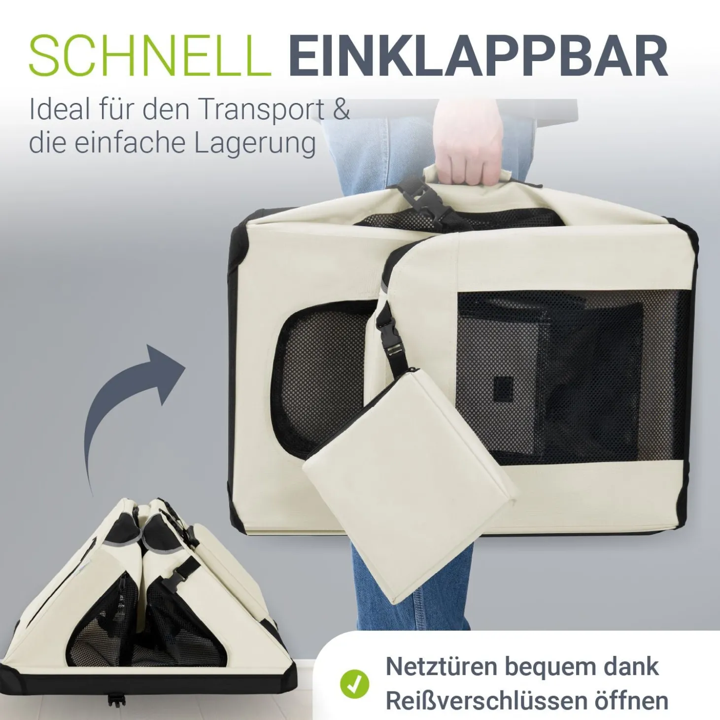 Hundebox Auto faltbar Lassie Hundetransportbox mit Tragegriff & Liegedecke