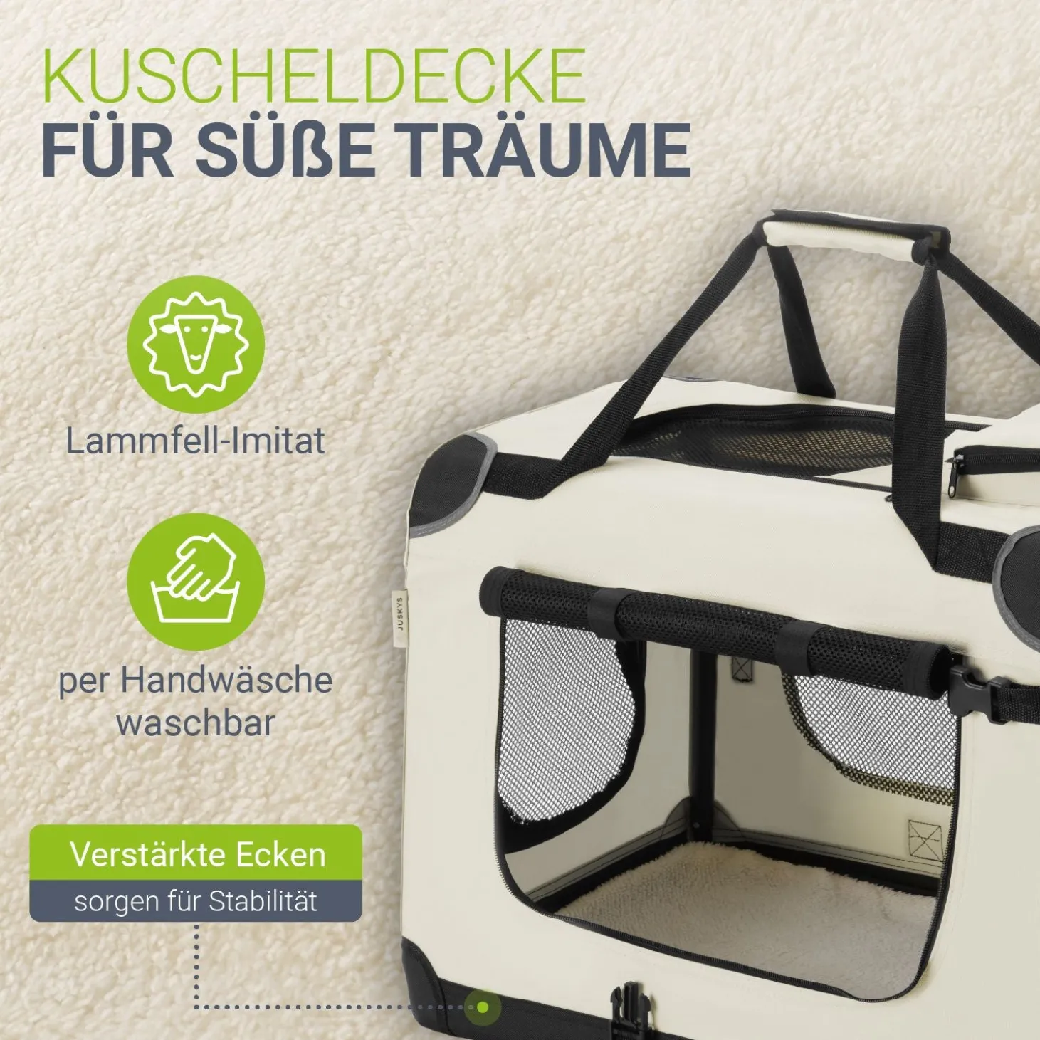 Hundebox Auto faltbar Lassie Hundetransportbox mit Tragegriff & Liegedecke