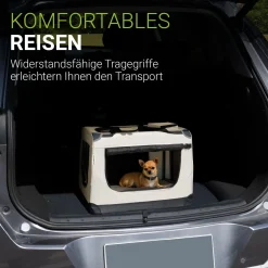 Hundebox Auto faltbar Lassie Hundetransportbox mit Tragegriff & Liegedecke