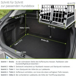 Hundebox Auto Hundetransportbox Alu für Kofferraum oder Rücksitz