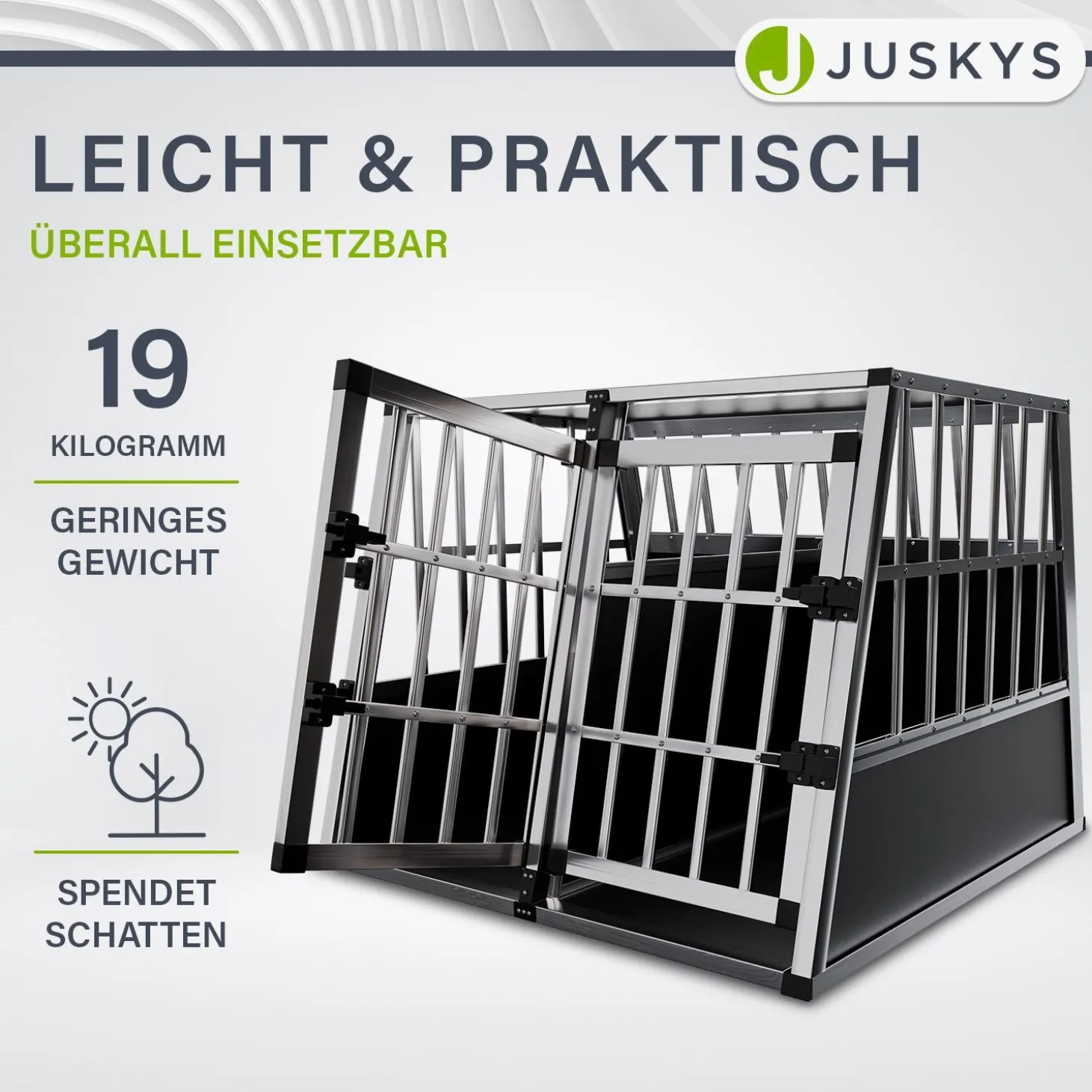 Hundebox Auto Hundetransportbox Alu für Kofferraum oder Rücksitz