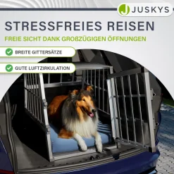 Hundebox Auto Hundetransportbox Alu für Kofferraum oder Rücksitz