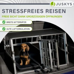 Hundebox Auto Hundetransportbox Alu für Kofferraum oder Rücksitz