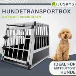 Hundebox Auto Hundetransportbox Alu für Kofferraum oder Rücksitz