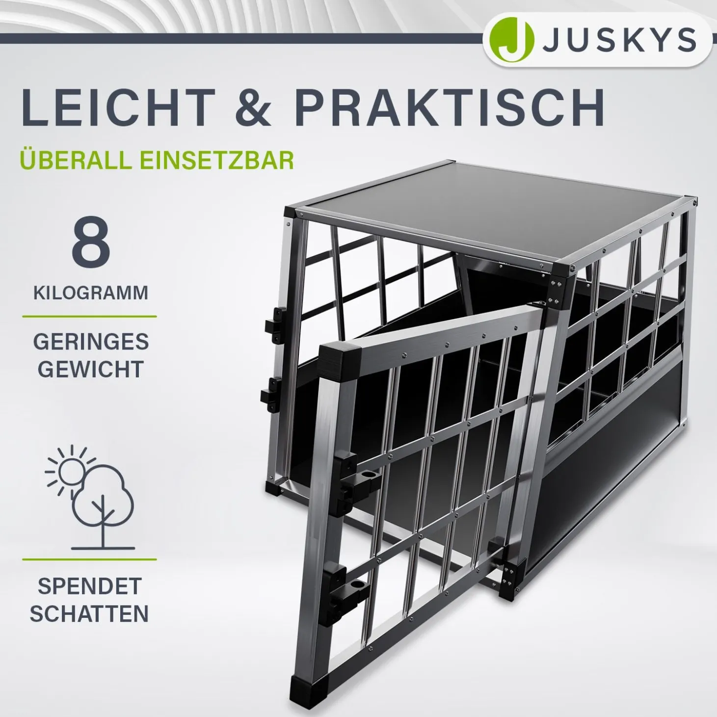 Hundebox Auto Hundetransportbox Alu für Kofferraum oder Rücksitz