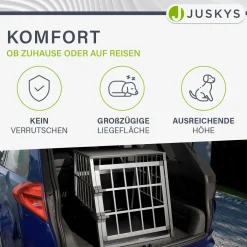 Hundebox Auto Hundetransportbox Alu für Kofferraum oder Rücksitz