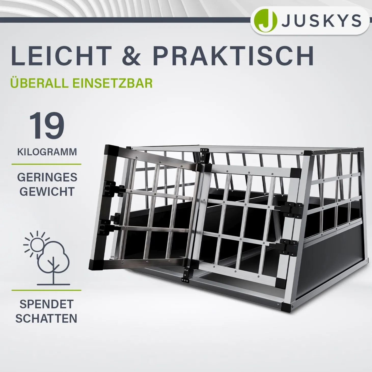 Hundebox Auto Hundetransportbox Alu für Kofferraum oder Rücksitz