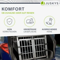 Hundebox Auto Hundetransportbox Alu für Kofferraum oder Rücksitz