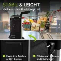 3in1 Einkaufstrolley - 56 L Kapazität Klappbarer Trolley für bequemes Shopping