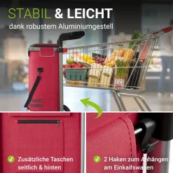 3in1 Einkaufstrolley - 56 L Kapazität Klappbarer Trolley für bequemes Shopping