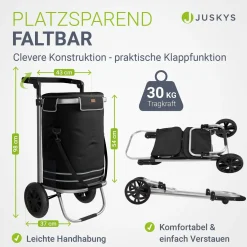 3in1 Einkaufstrolley - 56 L Kapazität Klappbarer Trolley für bequemes Shopping