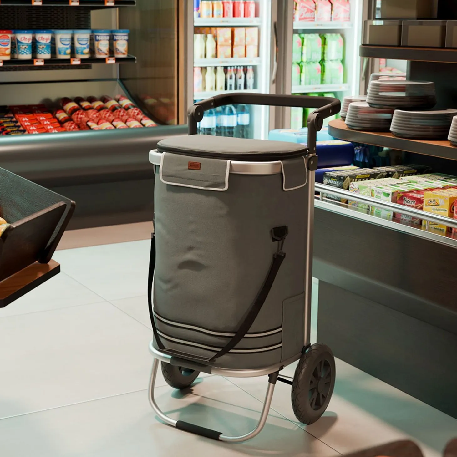 3in1 Einkaufstrolley - 56 L Kapazität Klappbarer Trolley für bequemes Shopping