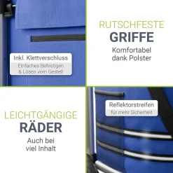 3in1 Einkaufstrolley - 56 L Kapazität Klappbarer Trolley für bequemes Shopping
