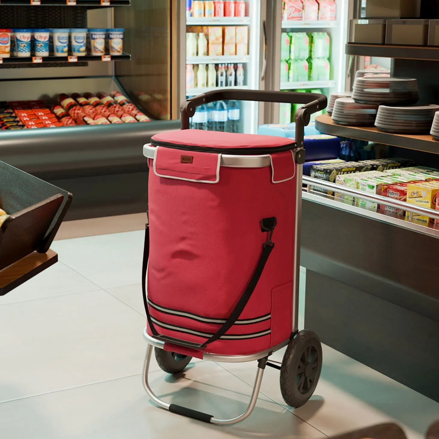 3in1 Einkaufstrolley - 56 L Kapazität Klappbarer Trolley für bequemes Shopping