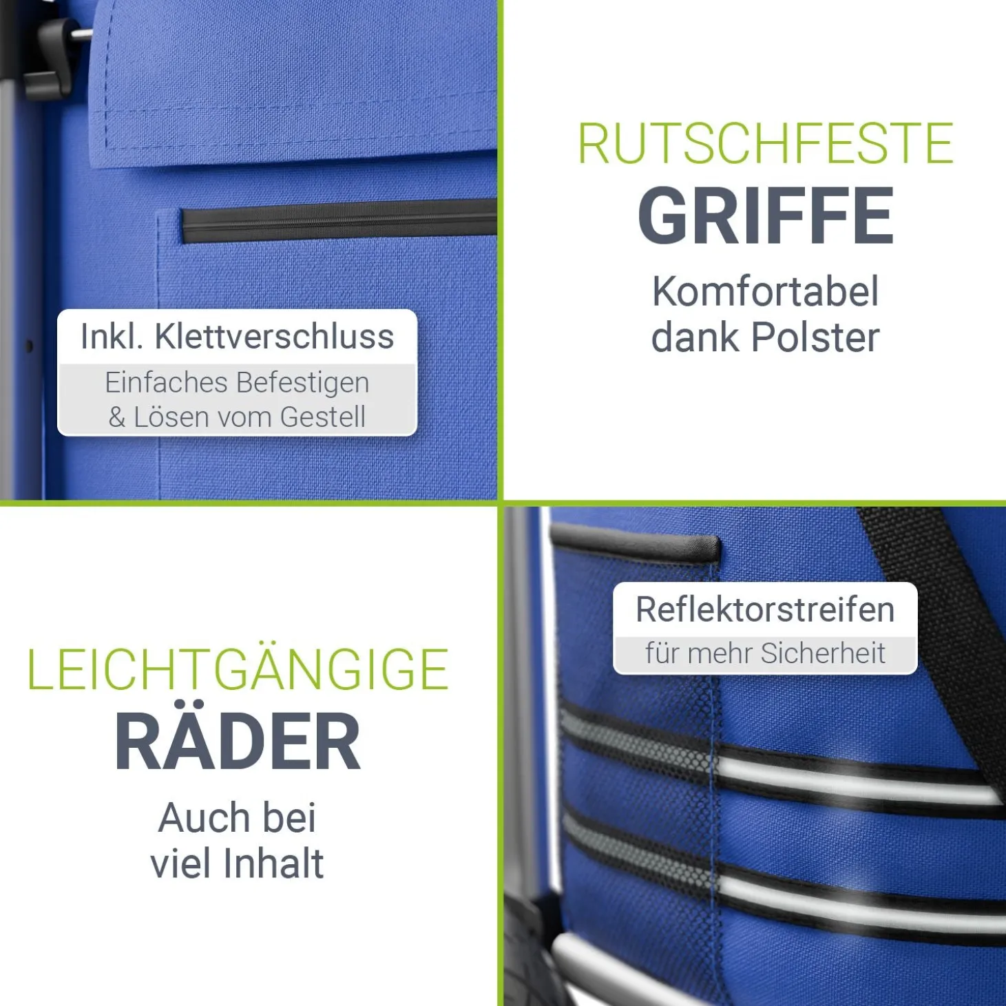 3in1 Einkaufstrolley - 56 L Kapazität Klappbarer Trolley für bequemes Shopping