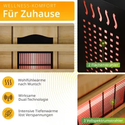 Infrarotkabine Göteborg Infrarotsauna mit Vollspektrumstrahler und LED-Beleuchtung