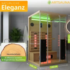 Infrarotkabine Göteborg Infrarotsauna mit Vollspektrumstrahler und LED-Beleuchtung