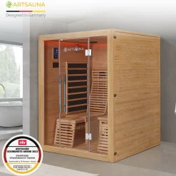 Infrarotkabine Helsinki 150 ↔ 150x150cm ↕ 190cm ⚟ Dual-Technologie 유 2-3 Personen