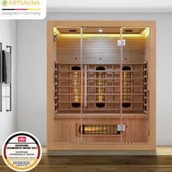 Infrarotkabine Kiruna 160 ↔ 160x105cm ↕ 190cm ⚟ Dual Technologie 유 3 Personen