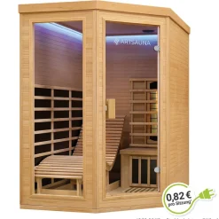 Infrarotkabine Kolding ↔ 130x190cm ↕ 190cm ⚟ Dual-Heizsystem 유 2 Personen