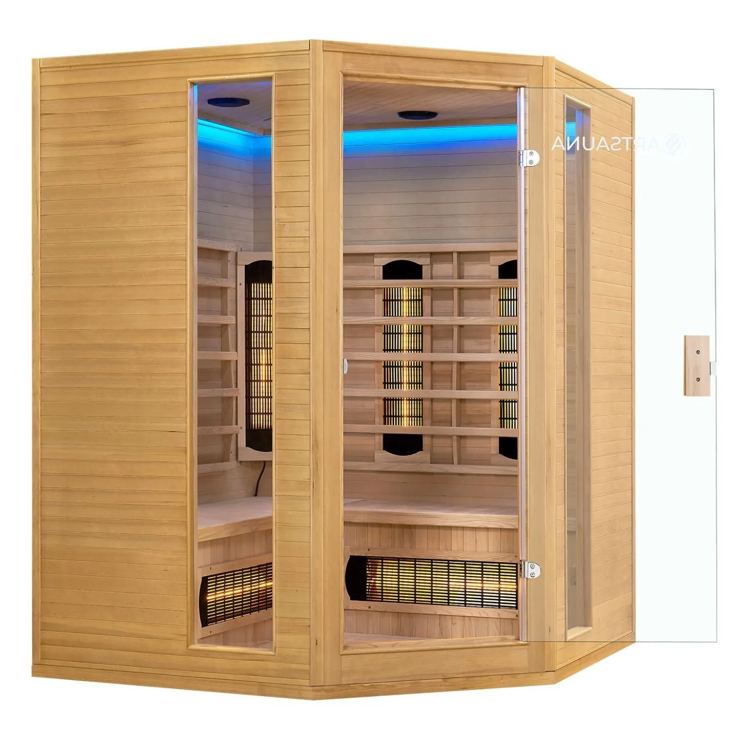 Infrarotkabine Nyborg E150V ↔ 150x150cm ↕ 190cm ⚟ Dual Technologie 유 4 Personen