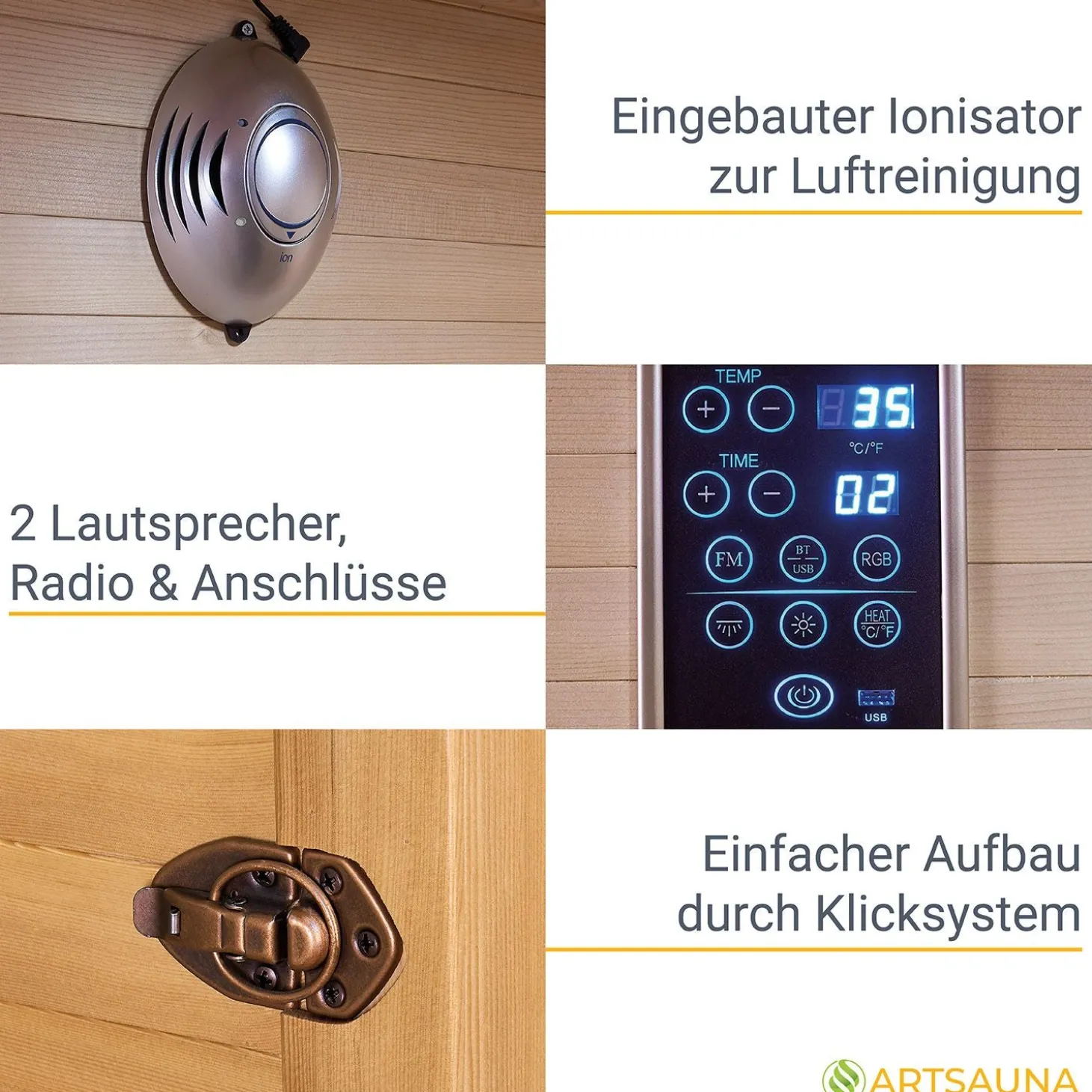 Infrarotkabine Nyborg E150V ↔ 150x150cm ↕ 190cm ⚟ Dual Technologie 유 4 Personen