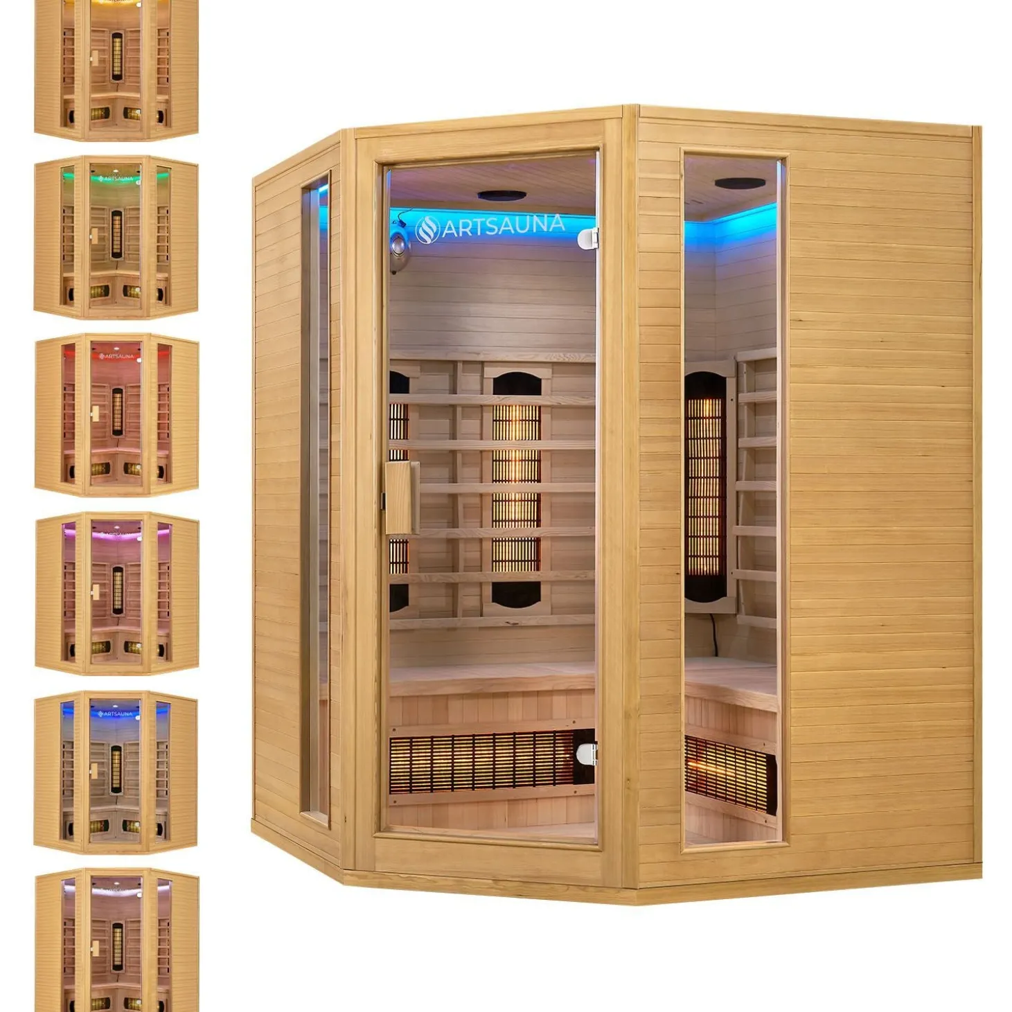 Infrarotkabine Nyborg E150V ↔ 150x150cm ↕ 190cm ⚟ Dual Technologie 유 4 Personen