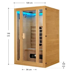 Infrarotkabine Nyborg S120K ↔ 120x105cm ↕ 190cm ⚟ Dual Technologie 유 2 Personen