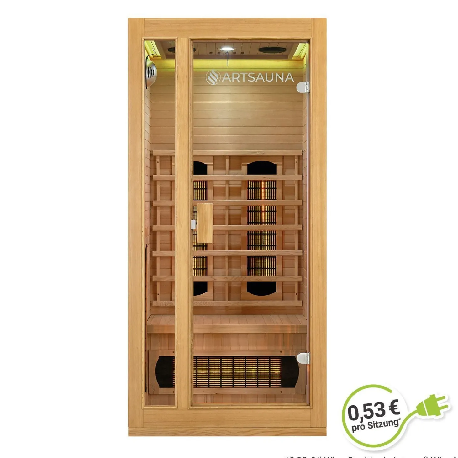 Infrarotkabine Nyborg S90V ↔ 90x90cm ↕ 190cm ⚟ Dual Technologie 유 1 Personen