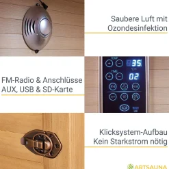 Infrarotkabine Nyborg S90V ↔ 90x90cm ↕ 190cm ⚟ Dual Technologie 유 1 Personen