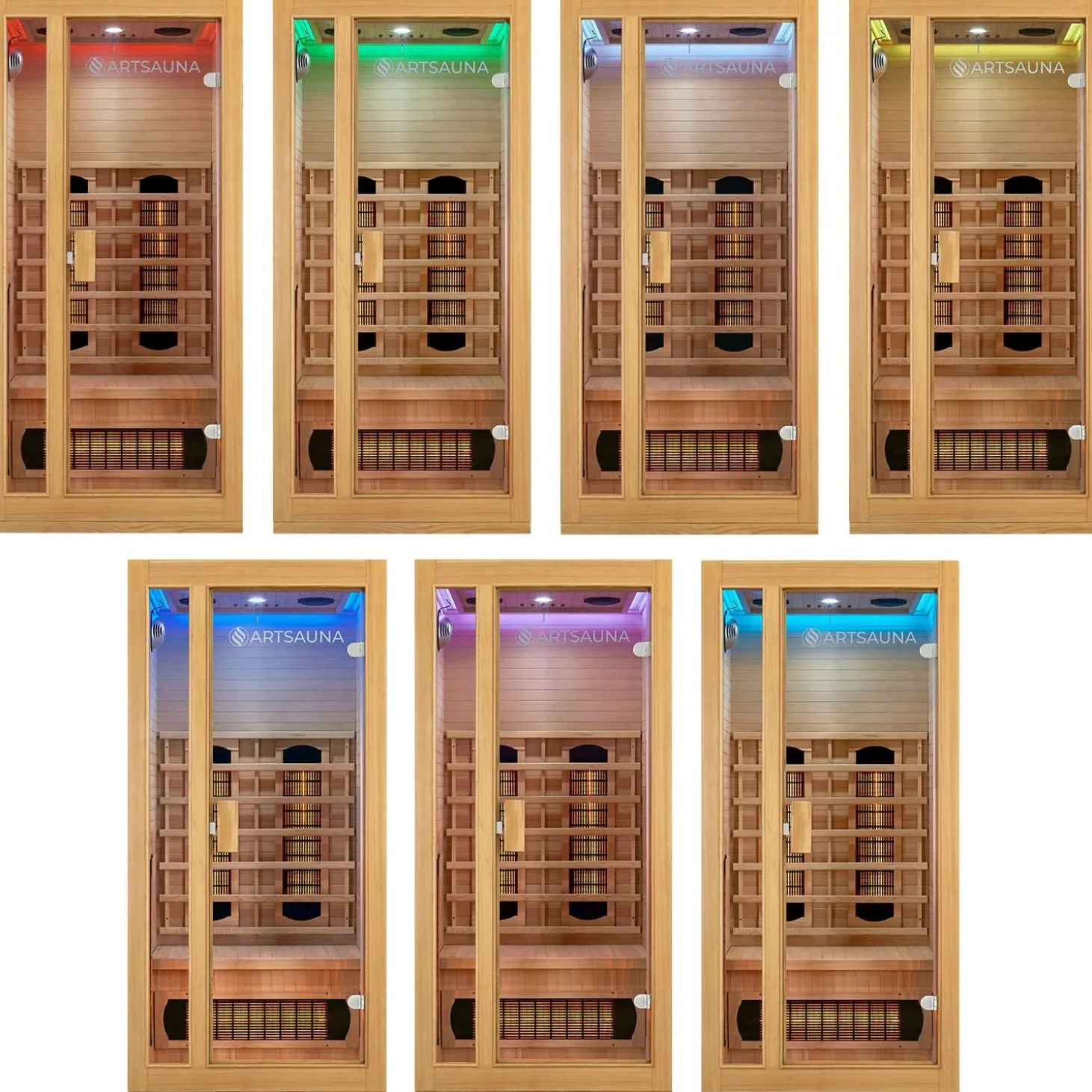 Infrarotkabine Nyborg S90V ↔ 90x90cm ↕ 190cm ⚟ Dual Technologie 유 1 Personen