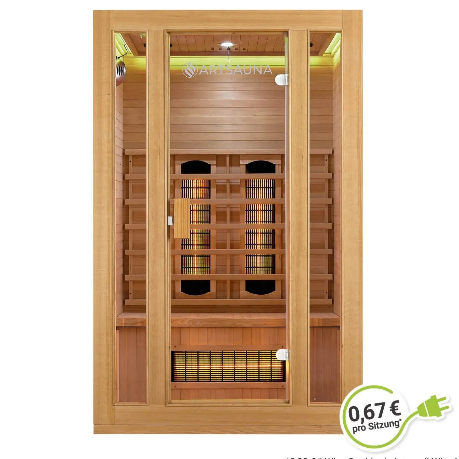 Infrarotkabine Nyborg S120V ↔ 120x105cm ↕ 190cm ⚟ Dual Technologie 유 2 Personen