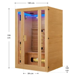 Infrarotkabine Nyborg S120V ↔ 120x105cm ↕ 190cm ⚟ Dual Technologie 유 2 Personen