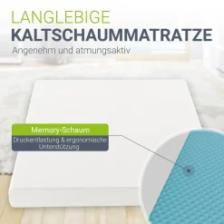 Kaltschaummatratze Härtegrad 3 Matratze mit hoher Punktelastizität und guter Luftzirkulation