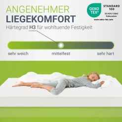 Kaltschaummatratze Härtegrad 3 Matratze mit hoher Punktelastizität und guter Luftzirkulation