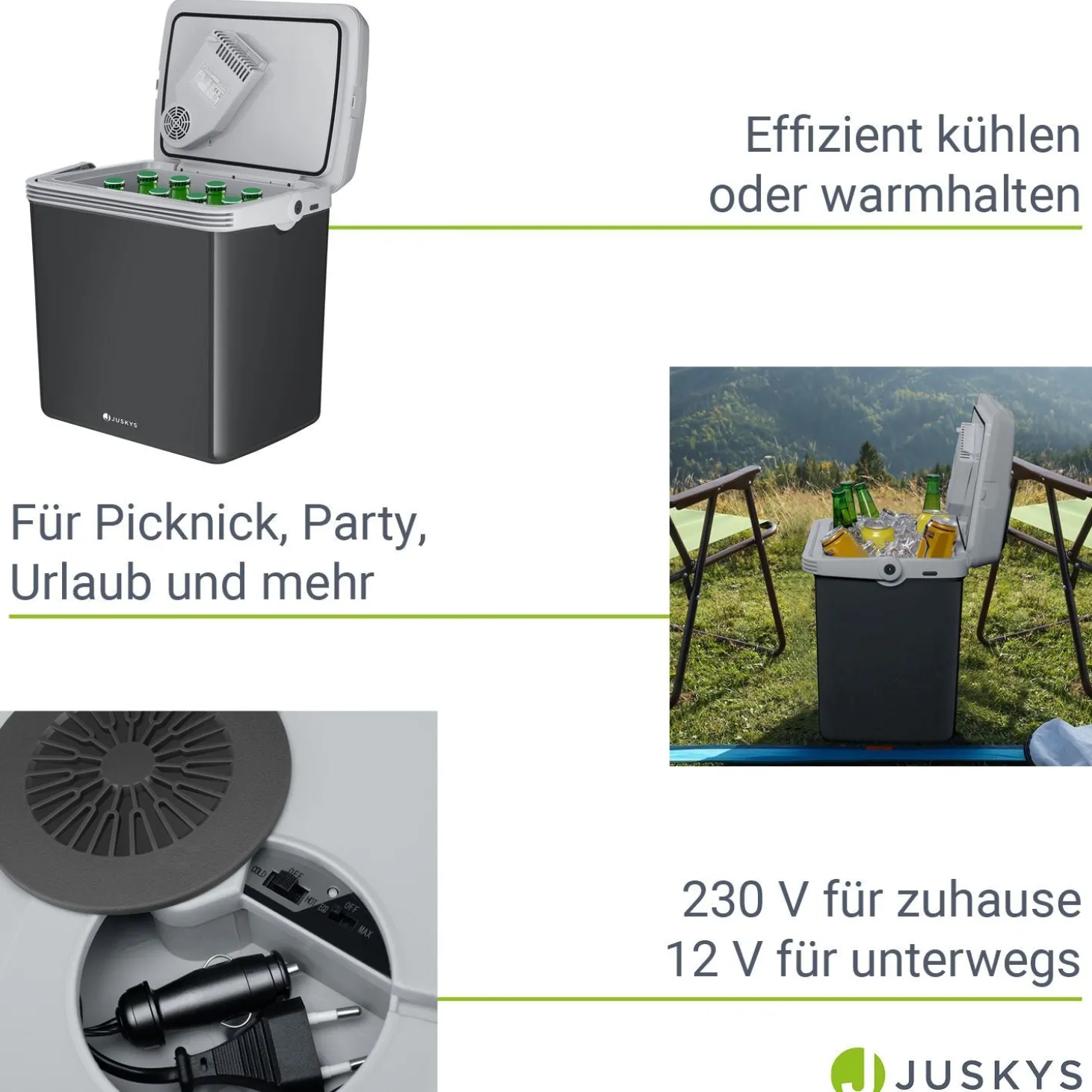Kühlbox Nordpol Elektrische Kühlbox mit praktischem 12 V und 230 V Anschluss