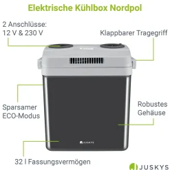 Kühlbox Nordpol Elektrische Kühlbox mit praktischem 12 V und 230 V Anschluss