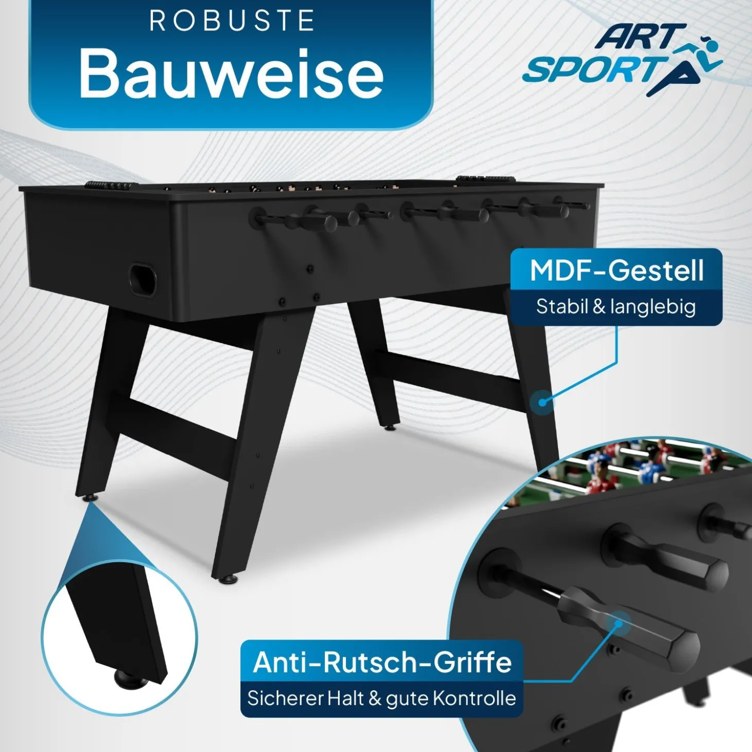 Kickertisch für Kinder und Erwachsene Tischkicker mit Zubehör und integriertem Torzähler