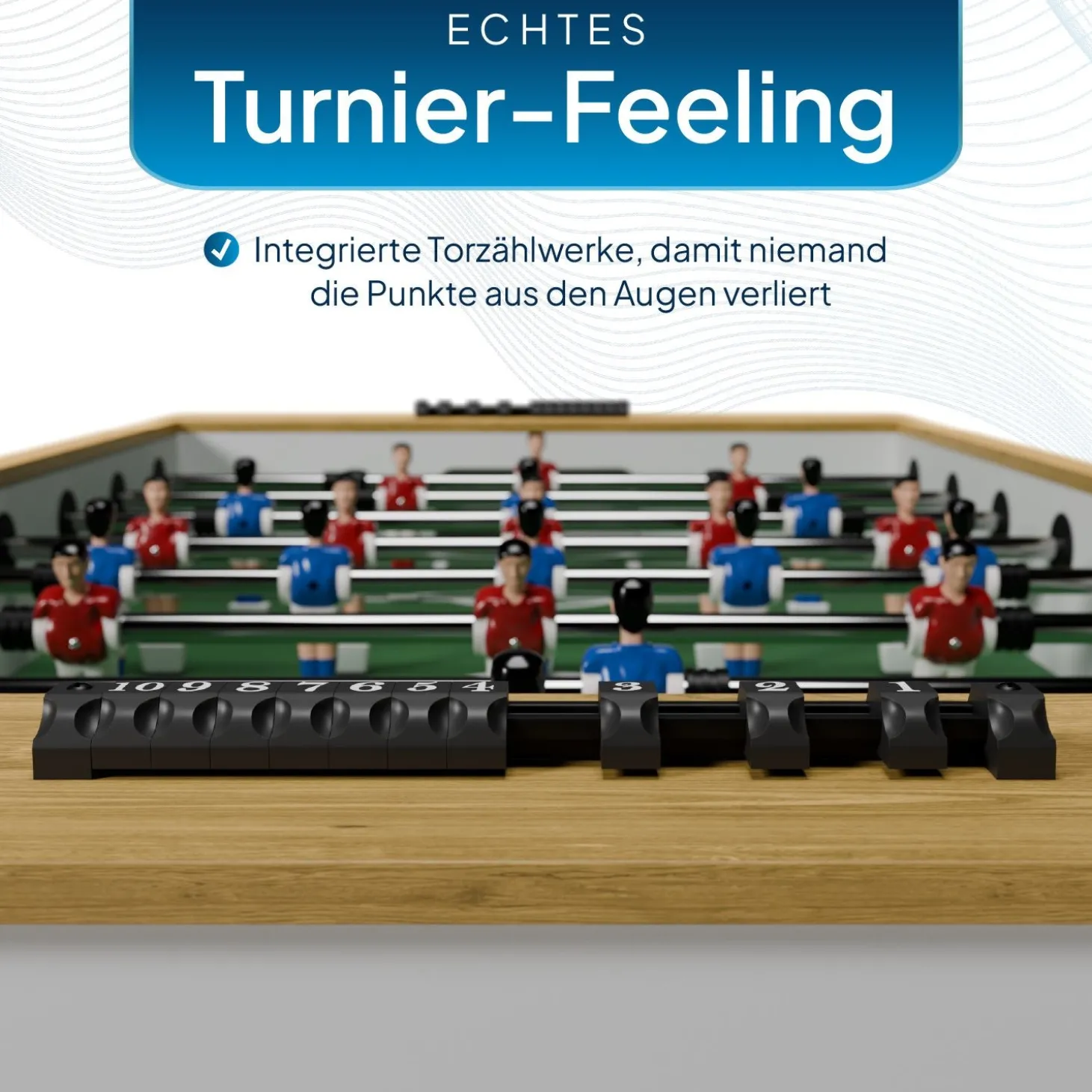 Kickertisch für Kinder und Erwachsene Tischkicker mit Zubehör und integriertem Torzähler