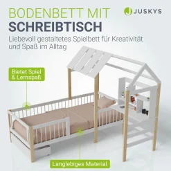 Kinderbett Yari Verspieltes Abenteuerbett mit Tisch und Schublade