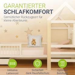 Kinderbett Yari Verspieltes Abenteuerbett mit Tisch und Schublade