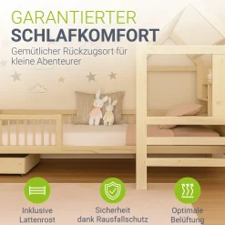Kinderbett Yari Verspieltes Abenteuerbett mit Tisch und Schublade