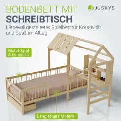 Kinderbett Yari Verspieltes Abenteuerbett mit Tisch und Schublade