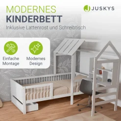 Kinderbett Yari Verspieltes Abenteuerbett mit Tisch und Schublade