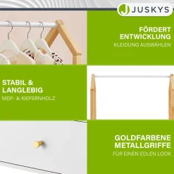 Kinder Kleiderständer Filla Offene Garderobe mit Schublade & Ablage