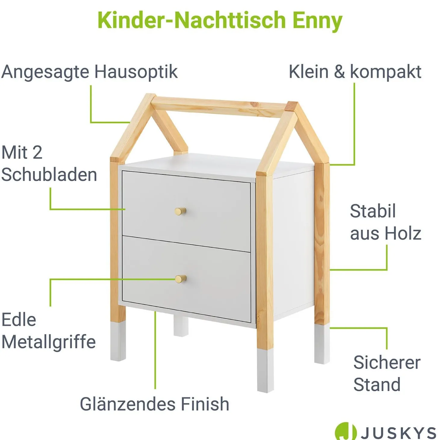 Kinder Nachttisch Enny Moderner Nachtschrank mit Stauraum